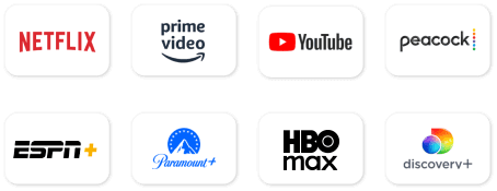 Netflix, prime video, youtube, peacock streaming apps